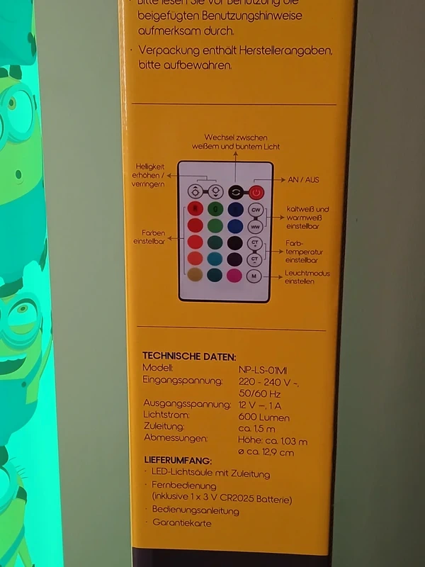 Stojąca lampa owalna minionki NP-LS-01MI - obrazek 6