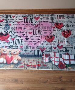 Tło serca napis Love 1,8m x 1,2m - obrazek 2