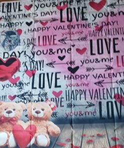 Tło serca napis Love 1,8m x 1,2m