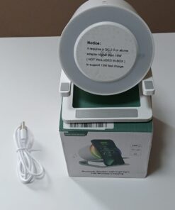Głośnik Bluetooth + Ładowarka Bezprzewodowa 15W + Lampka LED
