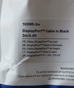 Kabel DisplayPort 1.4 Cable Matters | 8K Ultra HD | 2m | - obrazek 4