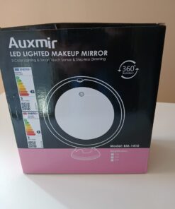 Lusterko LED Auxmir | Płynne Ściemnianie | 3 Kolory Światła | Przyssawka | Model BM-1410