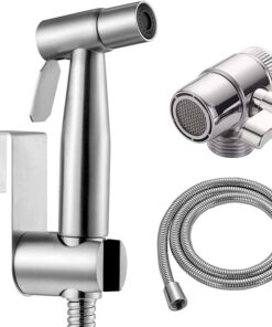 Nowoczesny Bidet Ręczny AQUA EARTH - Zestaw do WC (Szczotkowany Nikiel)