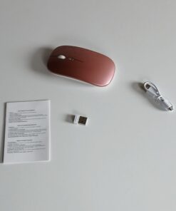 Myszka bezprzewodowa ultra-slim różowe złoto USB Bluetooth