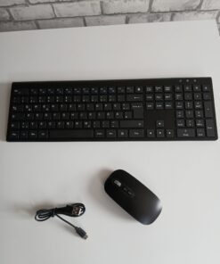 Zestaw bezprzewodowy klawiatura i mysz czarny KF31+M01
