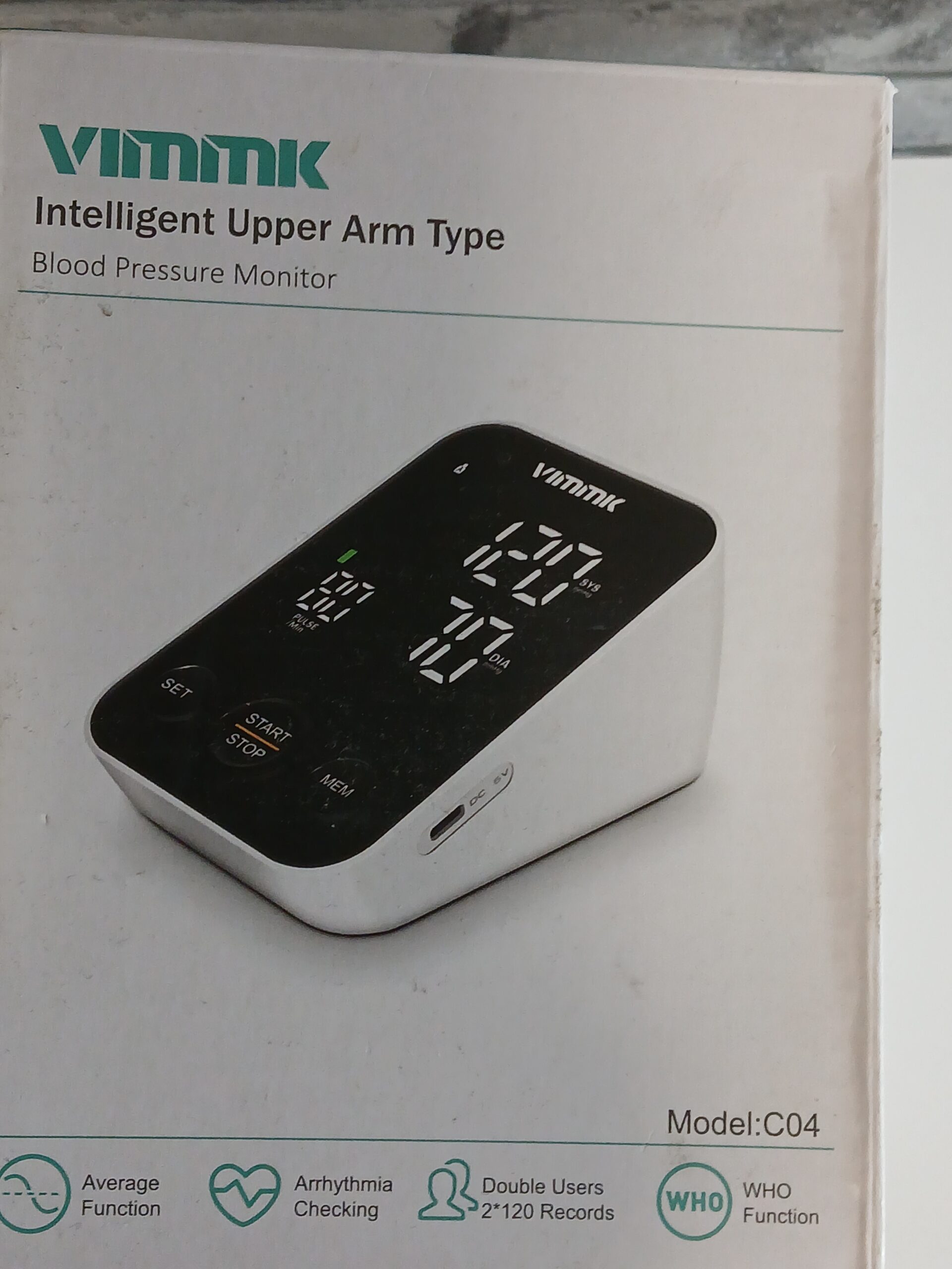 Ciśnieniomierz naramienny VIMMK C04 automatyczny pamięć 2x120 USB-C - obrazek 6