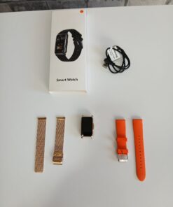 Elegancki smartwatch opaska Rose Gold + 2 paski (Mesh + Silikon)