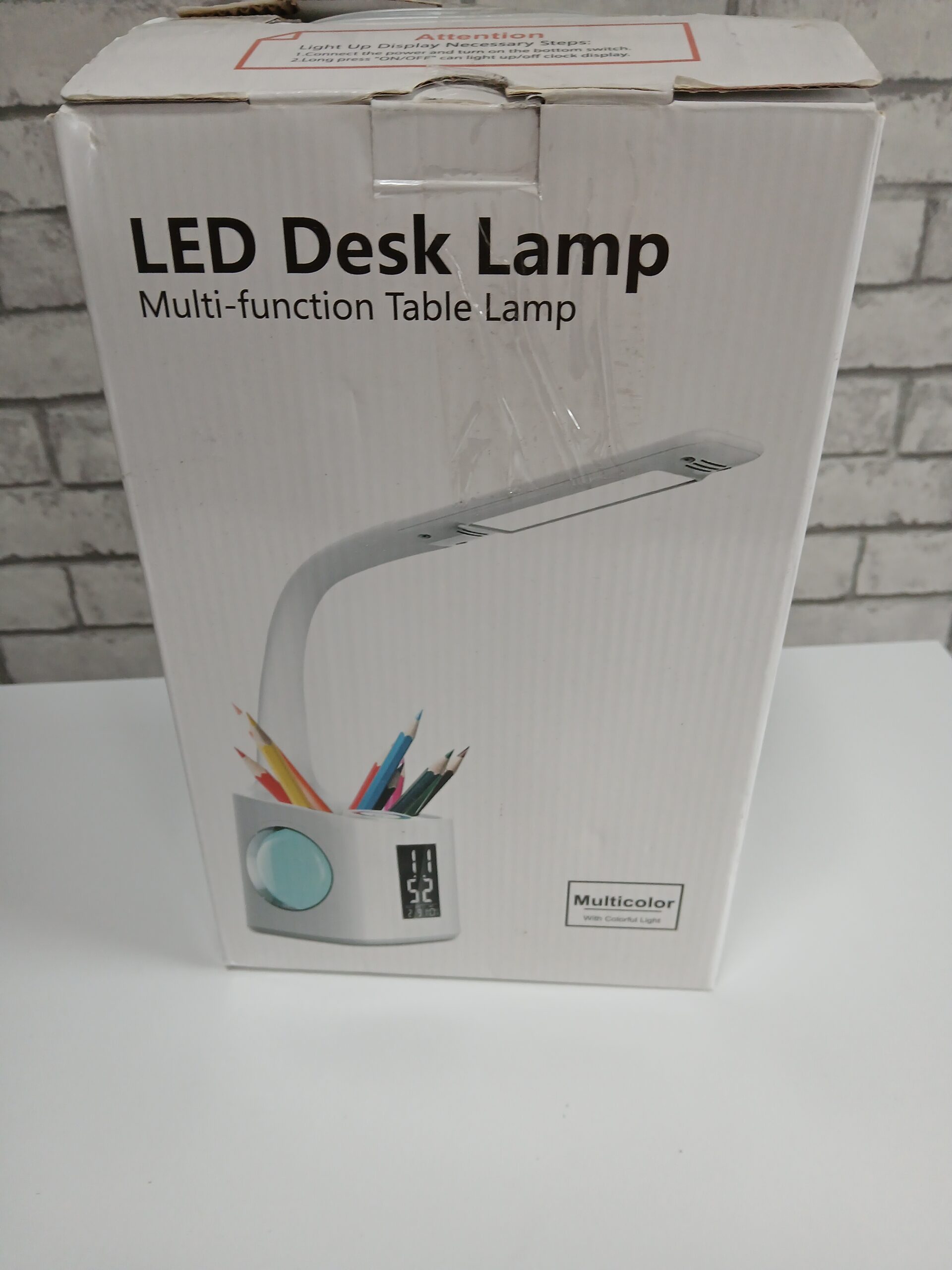 Lampka biurkowa LED zegar termometr przybornik RGB multicolor - obrazek 8