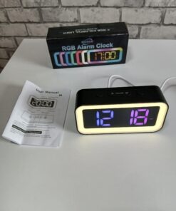 Zegar budzik cyfrowy RGB Mosuo GS-202-2 lampka nocna podświetlenie - obrazek 2