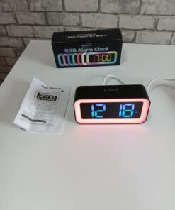Zegar budzik cyfrowy RGB Mosuo GS-202-2 lampka nocna podświetlenie - obrazek 3