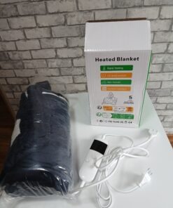 Koc elektryczny podgrzewany flanele / sherpa ciemnoniebieski 120x160 cm