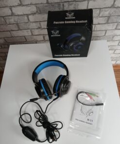 Słuchawki gamingowe masacegon H-11 z mikrofonem LED czarno-niebieskie