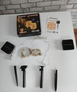 Alternative view of Lampki solarne ogrodowe LED druciki 2 szt. 150 LED 8 trybów