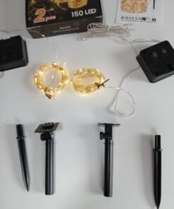 Lampki solarne ogrodowe LED druciki 2 szt. 150 LED 8 trybów - obrazek 5