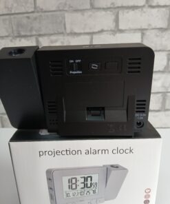 Budzik cyfrowy z projektorem FJ3531 stacja pogody ładowarka USB czarny - obrazek 3
