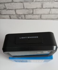 Cyfrowy budzik zegar LCD czujnik zmierzchu termometr kalendarz czarny - obrazek 4