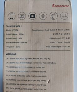 Listwa zasilająca Sameriver przedłużacz 8 gniazd + 3 USB - obrazek 4