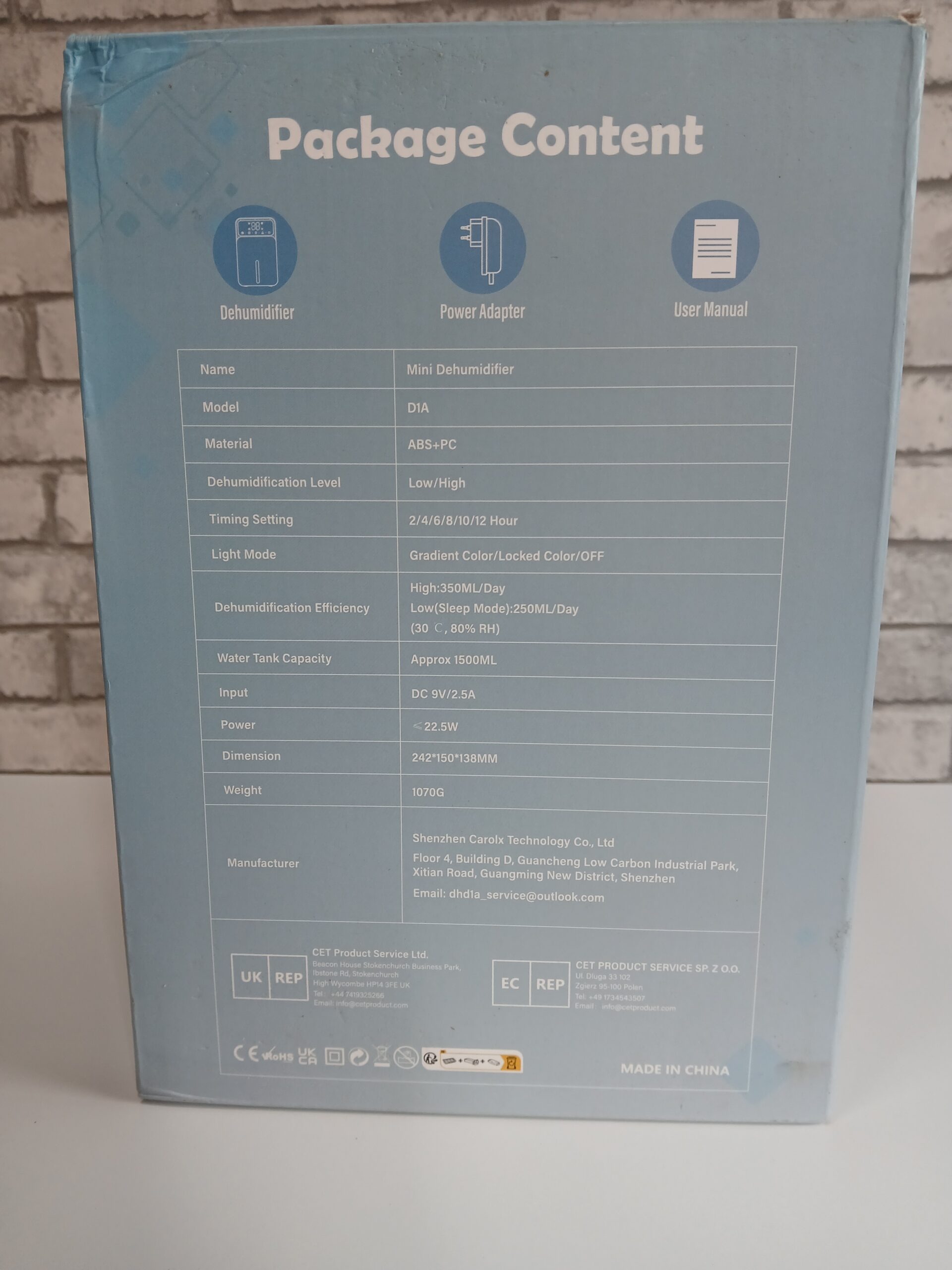 Osuszacz powietrza / pochłaniacz wilgoci Mini Dehumidifier D1A - obrazek 7
