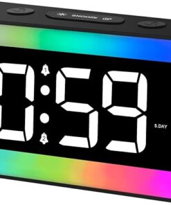 Zegar budzik cyfrowy RGB Mosuo GS-202-2 lampka nocna podświetlenie