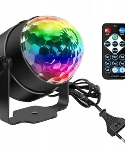 Projektor dyskotekowy kula disco RGB ZQ04001 pilot
