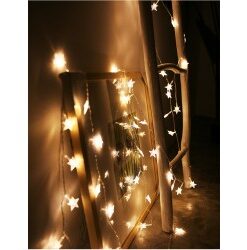 Girlanda solarna LED rozgwiazdy 20 LED lampki ogrodowe ciepła biel 5 metrów