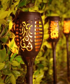 Lampa solarna pochodnia LED z efektem płomienia – Zestaw 6 szt.