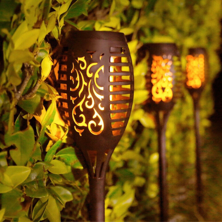 Lampa solarna pochodnia LED z efektem płomienia – Zestaw 6 szt.