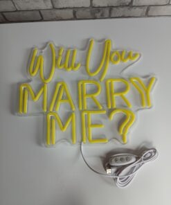 Alternative view of Szyld neonowy LED "Will You Marry Me?" żółty USB