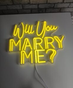 Szyld neonowy LED "Will You Marry Me?" żółty USB